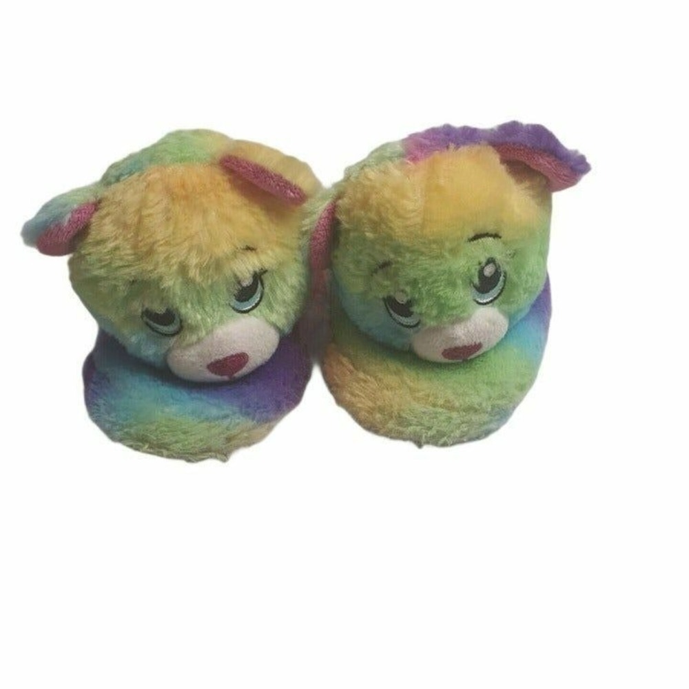 Build-A-Bear Bear Slippers Size XS 11-12 Rainbow Pastel Bootie Girls‎ BAB Kids